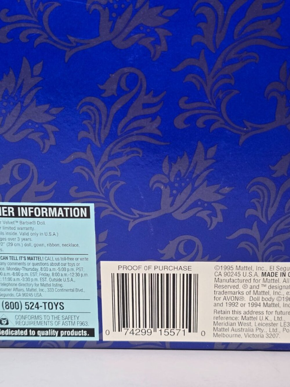 1995 Avon Exclusive Winter Velvet Barbie Doll First In Series New Open Box Read - Picture 7 of 7